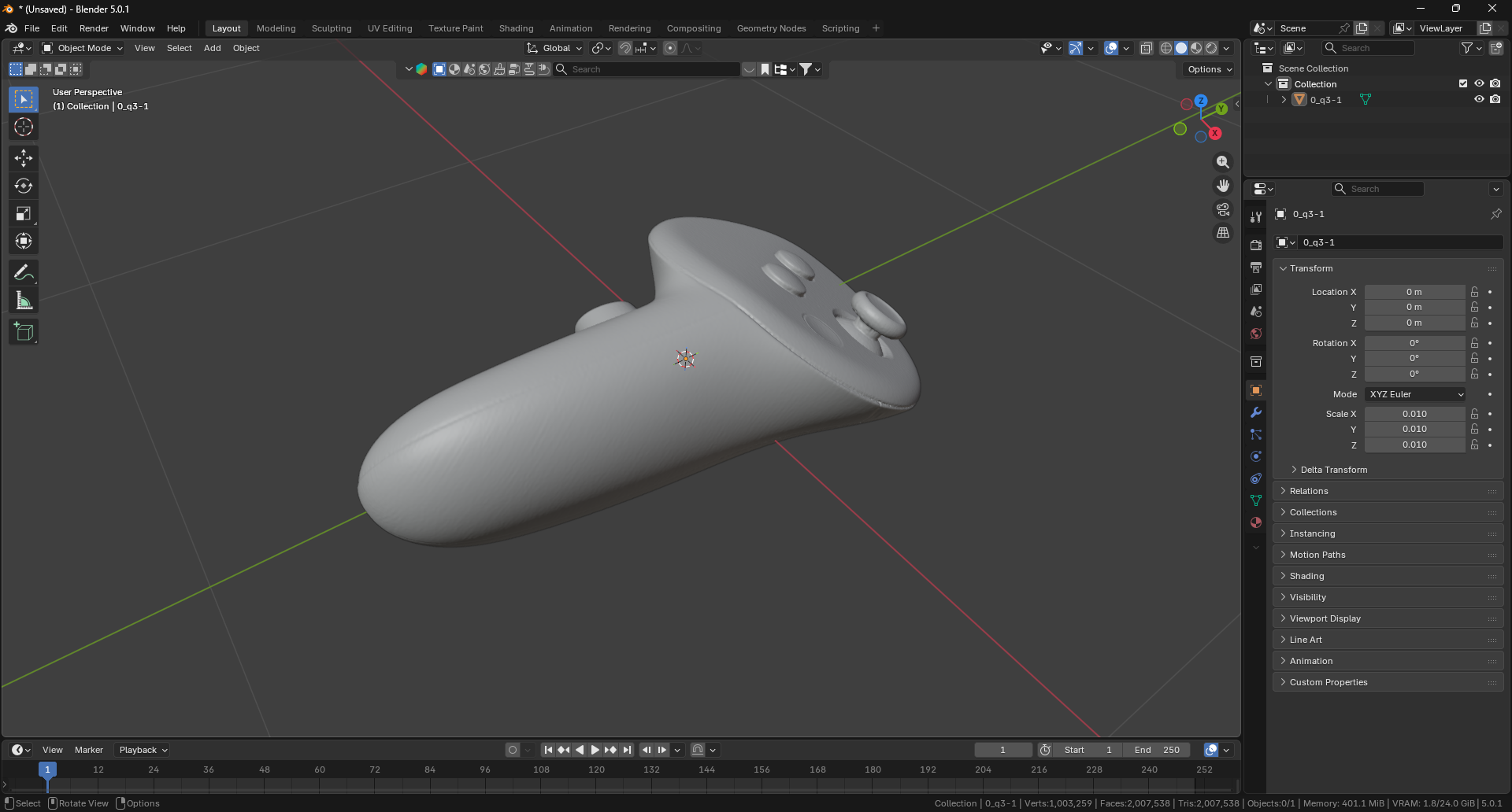 Controller scan in Blender