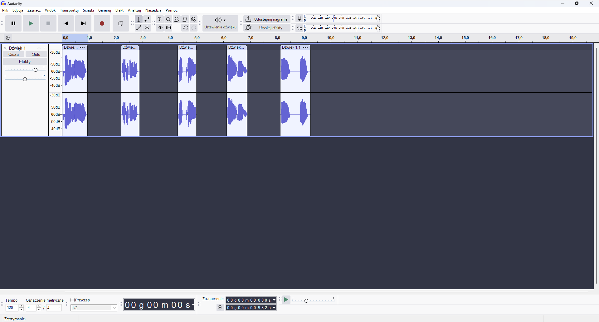 DTMF tones split in Audacity