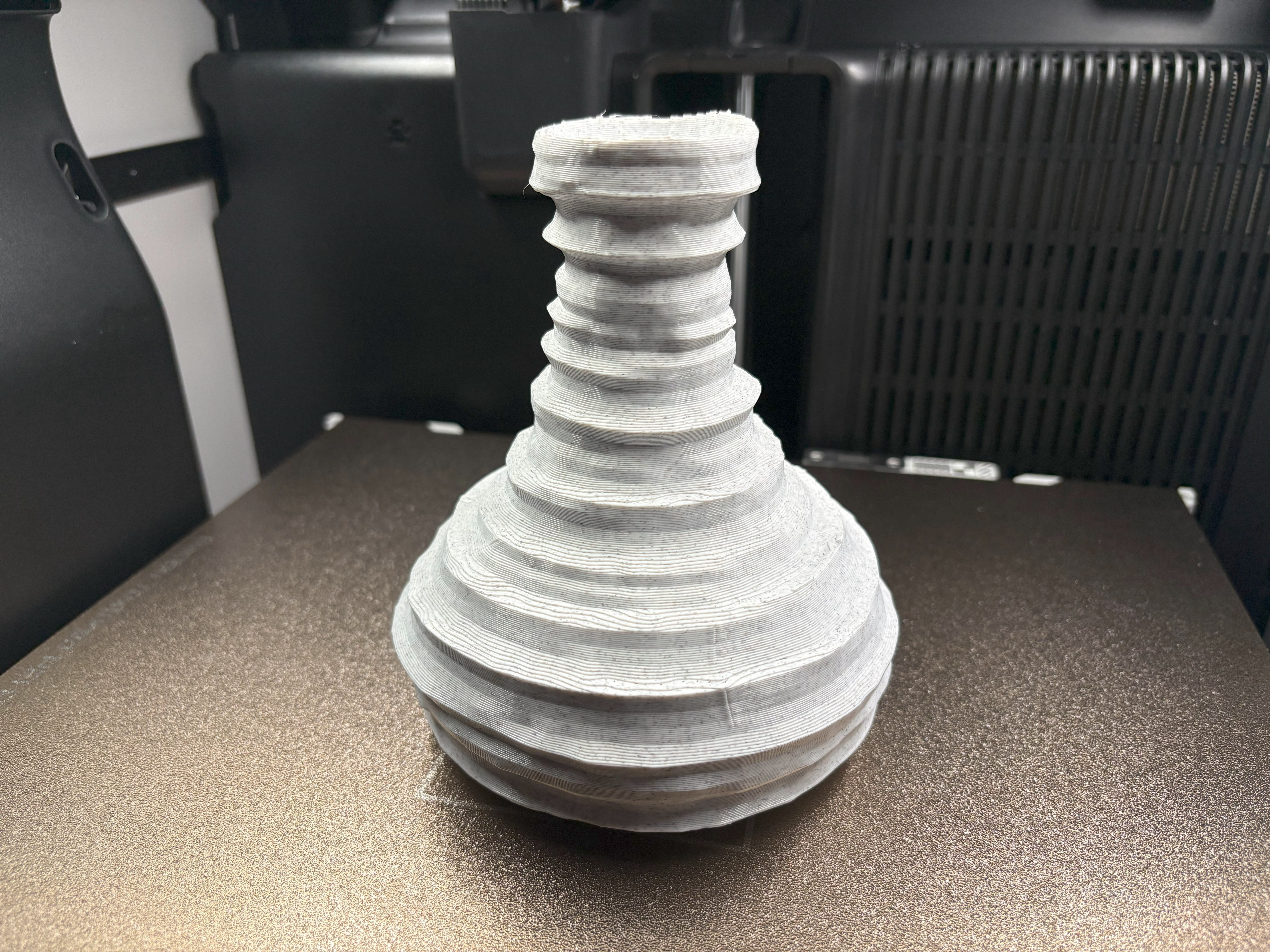 3D printed baked Clay Doh vase