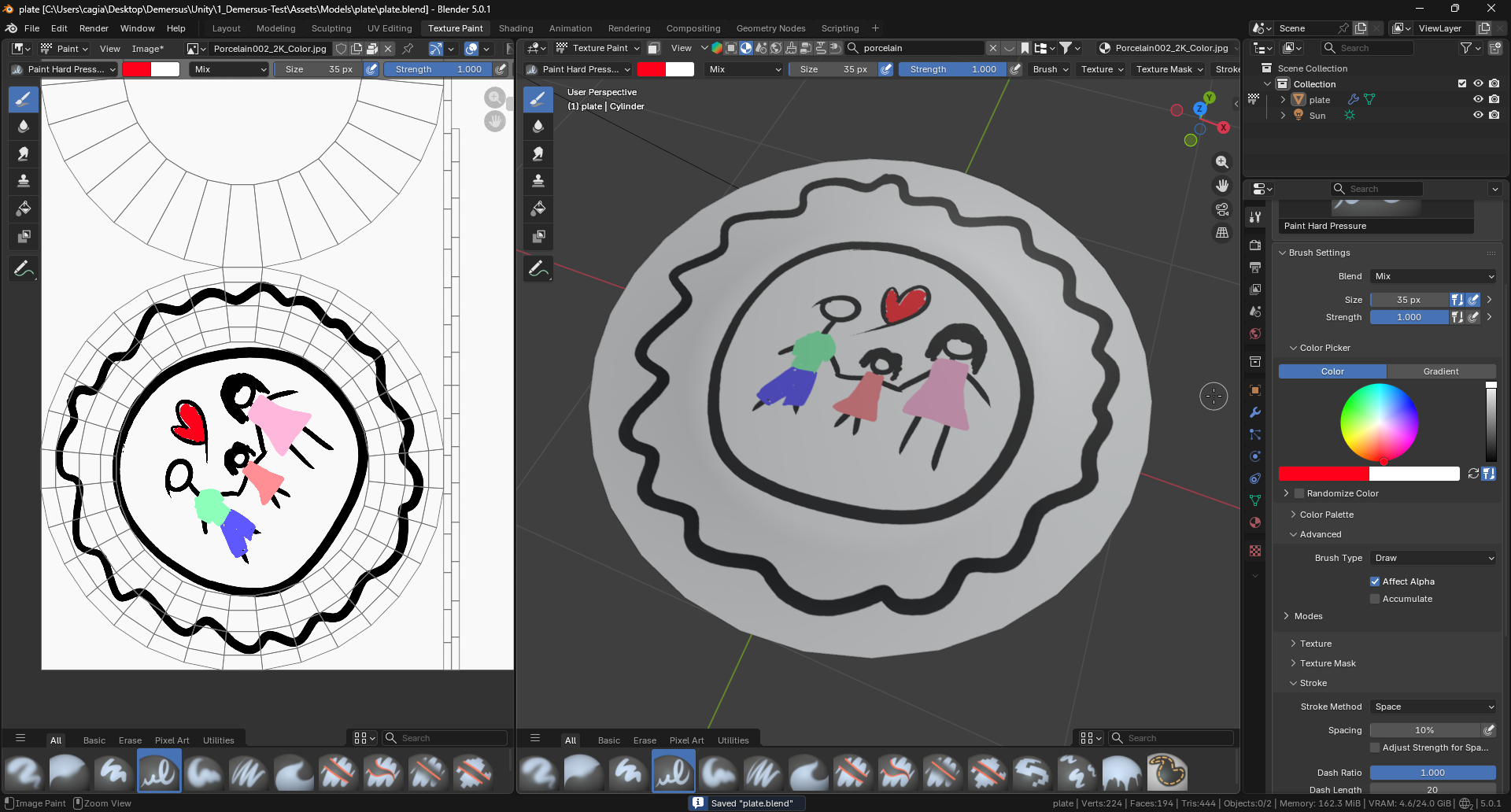 Plate drawing texture