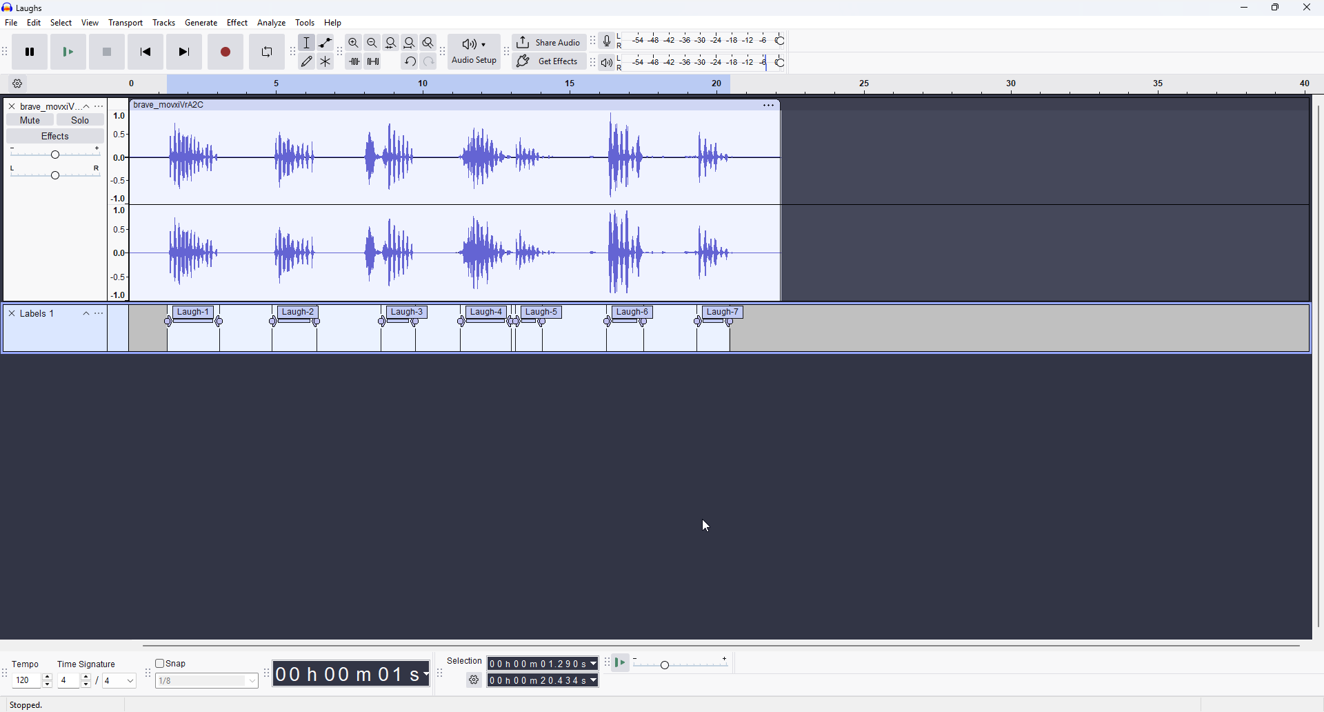 Laugh SFX in Audacity
