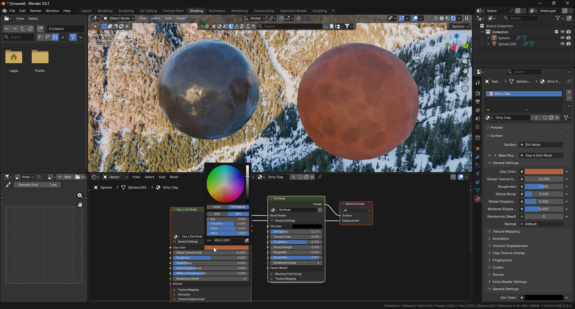 Clay materials in Blender