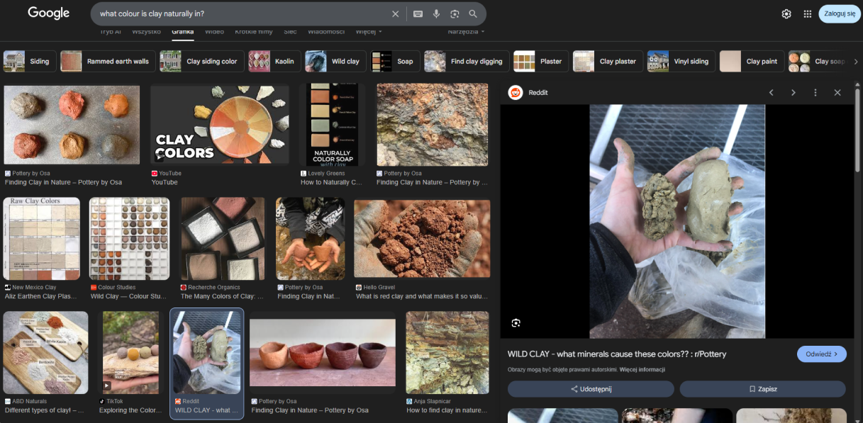 Natural clay color palette