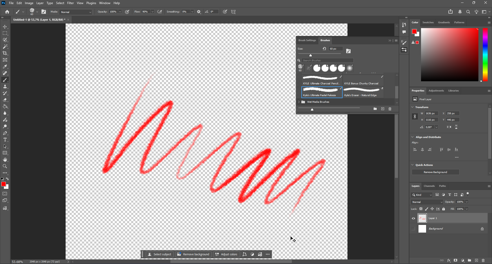Photoshop crayon brush