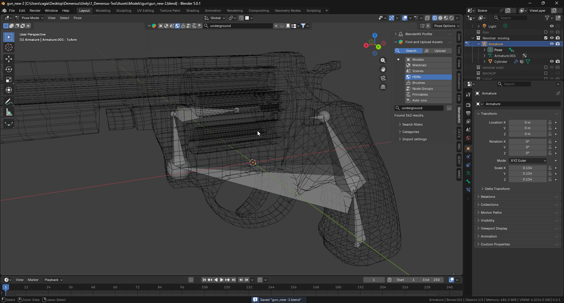Revolver armature