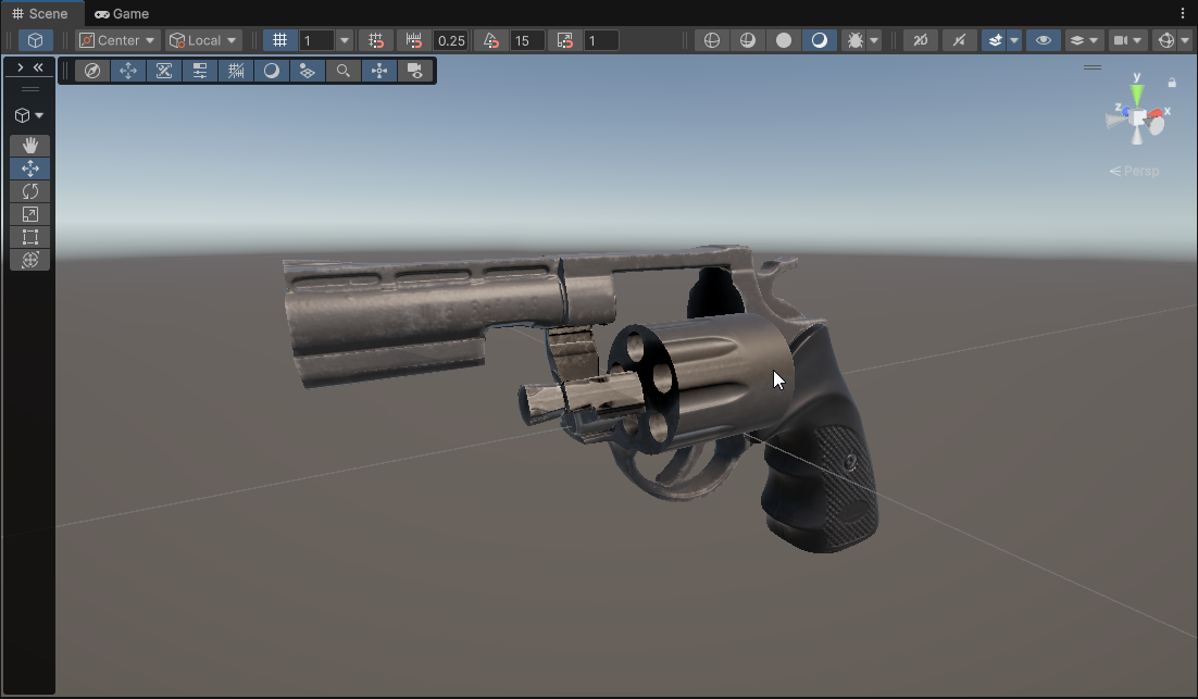 Mocap Fusion prop revolver import