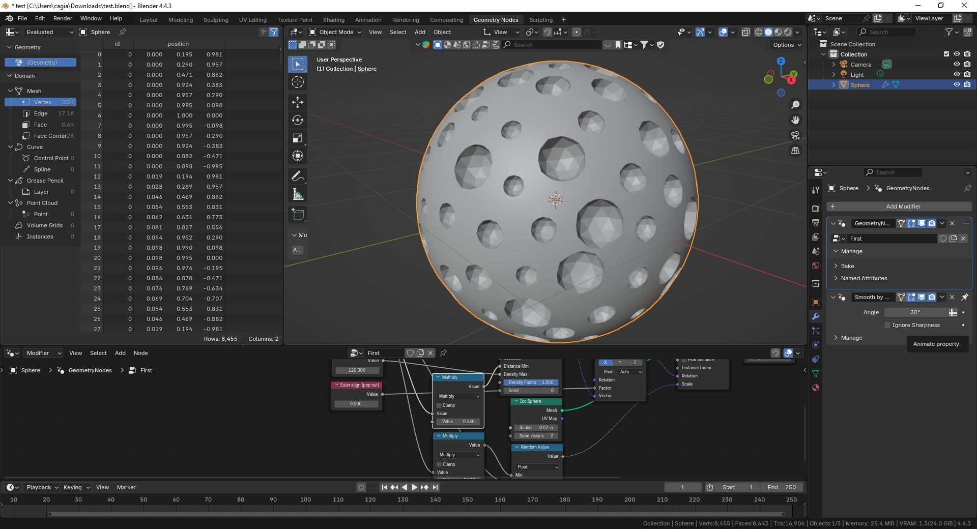 Geometry Node testing in Blender
